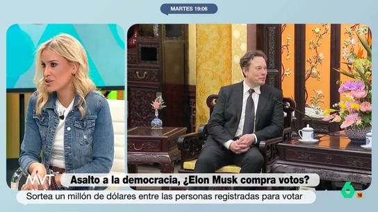 Afra Blanco alerta sobre las prácticas de Musk y la compra de votos: "Las democracias tiene que tomar nota de que esto puede pasar" Afra Blanco alerta sobre las prácticas de Musk y la compra de votos: "Las democracias tiene que tomar nota de que esto puede pasar"