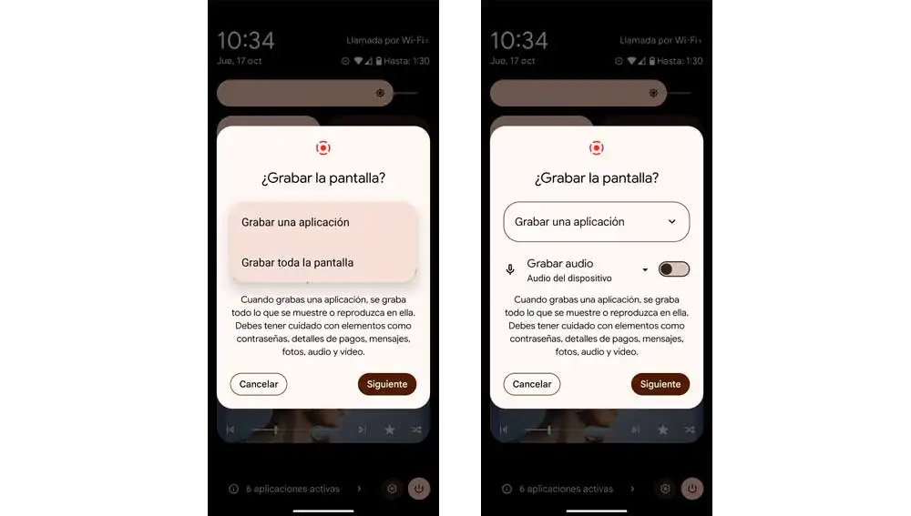 Graba una sola app Graba una sola app