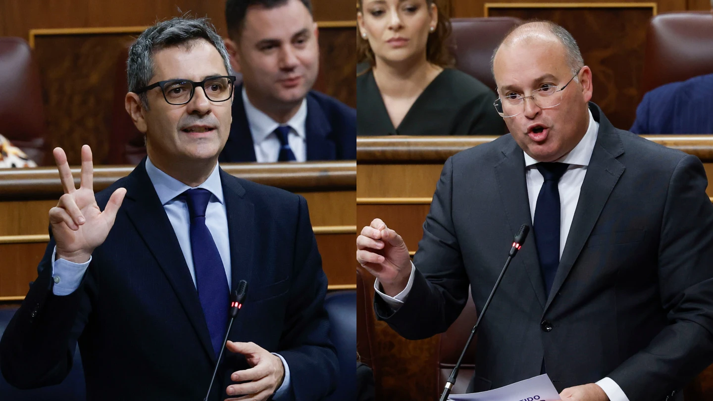 El ministro de Presidencia, Félix Bolaños, y el portavoz del PP, Miguel Tellado, en el Congreso de los Diputados El ministro de Presidencia, Félix Bolaños, y el portavoz del PP, Miguel Tellado, en el Congreso de los Diputados