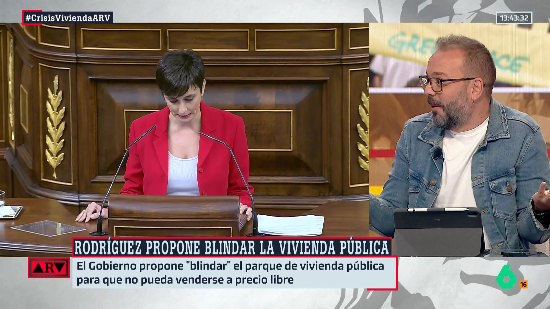 Antonio Maestre, a Isabel Rodríguez: "Yo también quiero que bajen los alquileres, pero ¿con qué medidas?"