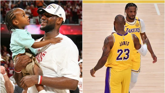 LeBron James y su hijo Bronny LeBron James y su hijo Bronny