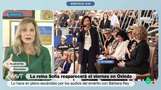 Pilar Eyre desvela el enfado de doña Sofía con Margarita Robles: "Sus palabras le sentaron como un tiro" "Le molestó que la trataran de usted y que se pusiera el foco en sus problemas", comenta Pilar Eryre en este vídeo donde explica la reacción de la reina Sofía al gesto de Margarita Robles durante el acto que compartieron hace unas semanas.