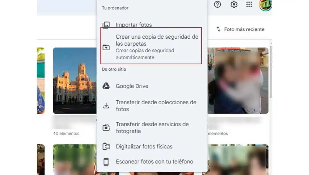 Copias de seguridad de carpetas del PC en Google Fotos Copias de seguridad de carpetas del PC en Google Fotos