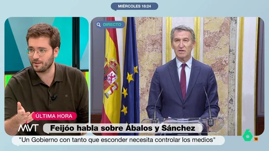 Alan Barroso ve "curioso" que Feijóo hable de televisión pública libre "habiendo hecho lo que hizo con la gallega..."  El periodista valora la comparecencia de Alberto Núñez Feijóo en el Congreso de los Diputados en la que ha acusado al PSOE de querer controlar RTVE.