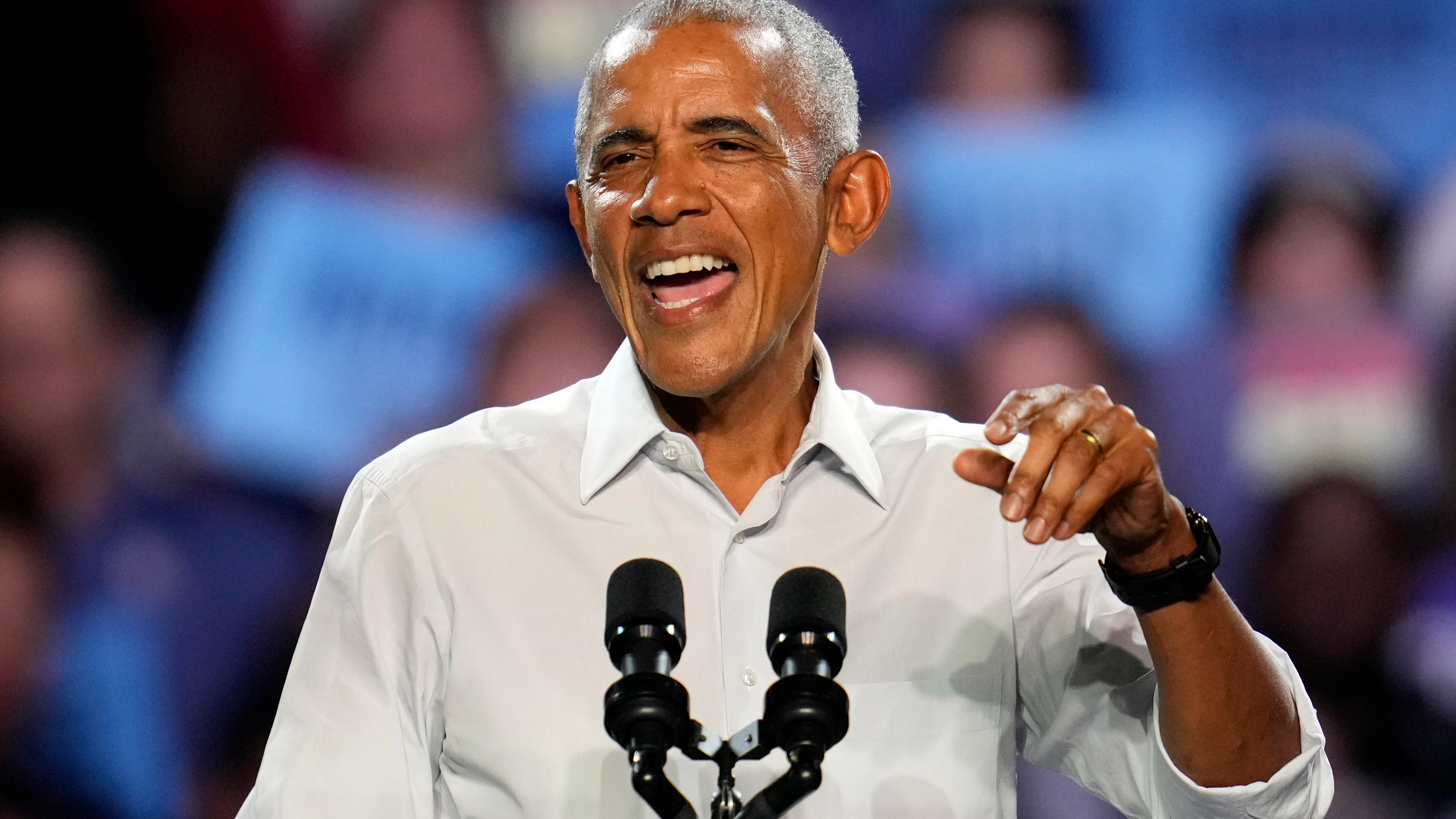 Barack Obama, durante su intervención en Detroit (Michigan, Estados Unidos)