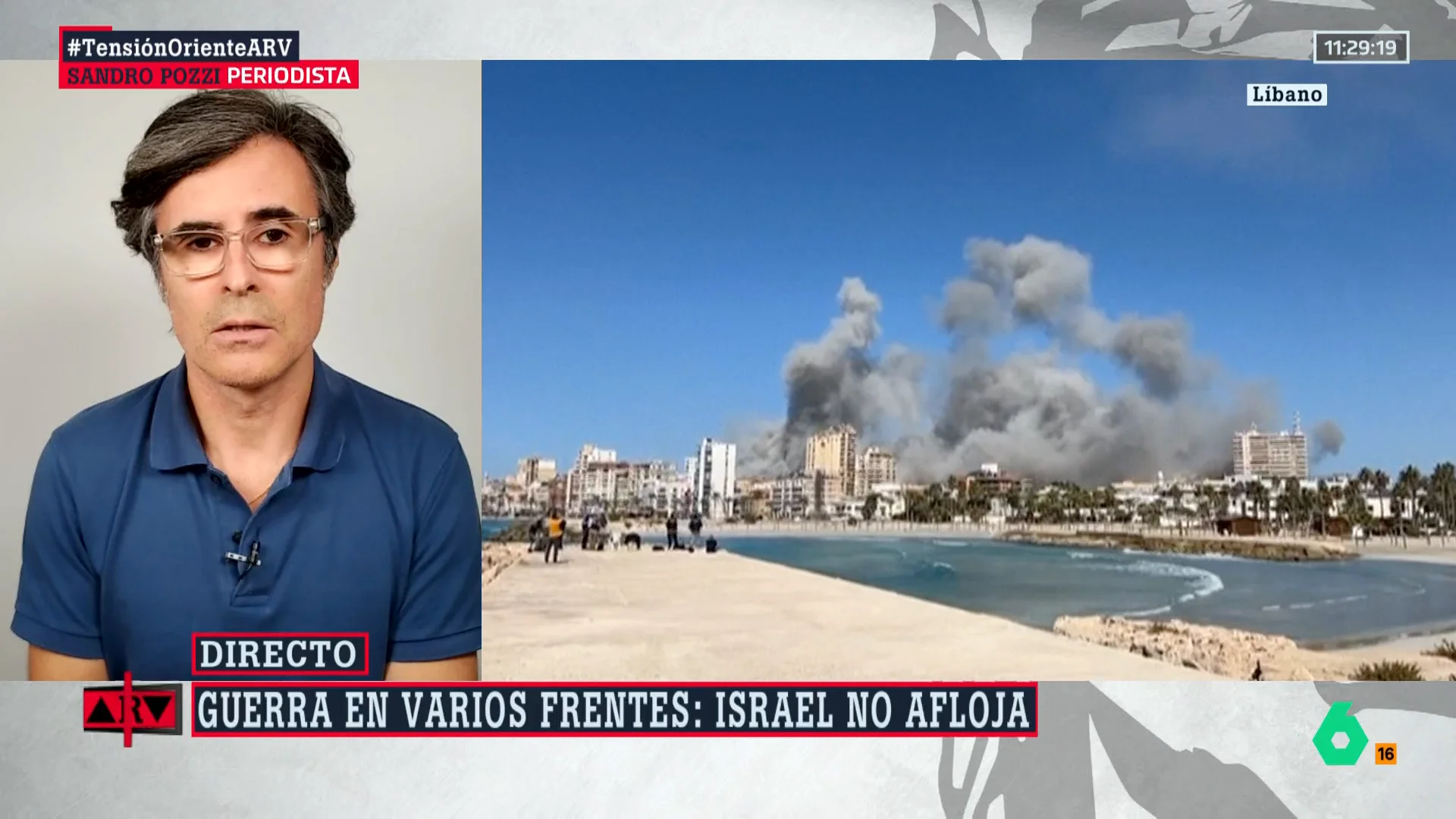 Sandro Pozzi, sobre cómo Israel está "destruyendo" el Líbano: "Ha barrio barrios enteros de edificios residenciales"