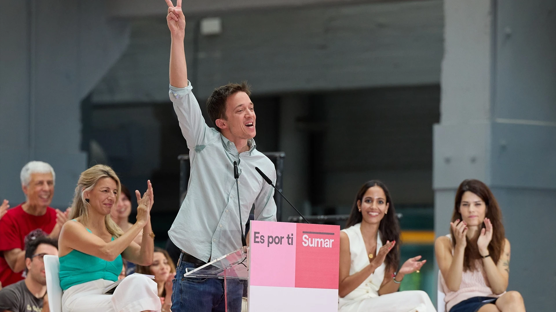 Íñigo Errejón interviene en un acto de campaña de Sumar, en una imagen de archivo