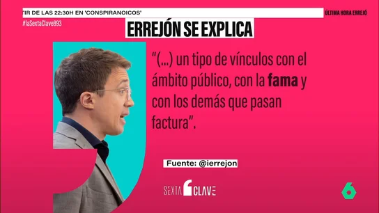 La "fama", la "política", los "medios" y el "patriarcado": los culpables de los "errores" de Errejón, según Errejón La "fama", la "política", los "medios" y el "patriarcado": los culpables de los "errores" de Errejón, según Errejón