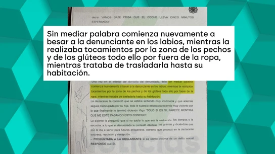 Extracto de la cuarta página de la denuncia de Elisa Mouliaá contra Errejón. Extracto de la cuarta página de la denuncia de Elisa Mouliaá contra Errejón.