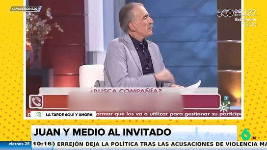 Juan y Medio, al anciano viudo que quiere encontrar el amor: "¿Esperar? ¡Está a punto de cascar!" Juan y Medio, al anciano viudo que quiere encontrar el amor: "¿Esperar? ¡Está a punto de cascar!"