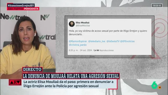 ARV-Ana Pastor desvela cómo se encuentra Mouliaá tras denunciar a Errejón: "Ella sí ha sentido que ha sufrido una agresión sexual" ARV-Ana Pastor desvela cómo se encuentra Mouliaá tras denunciar a Errejón: "Ella sí ha sentido que ha sufrido una agresión sexual"