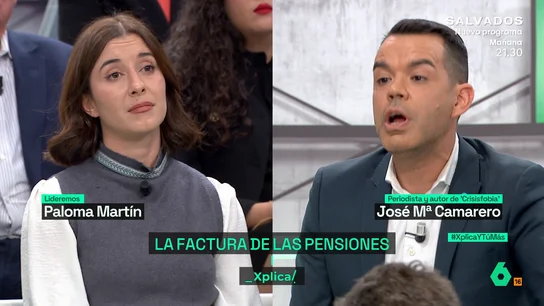 XPLICA Camarero, a una empresaria que avisa que no se podrán pagar las pensiones: "¿En qué te basas? Eso es mentira" XPLICA Camarero, a una empresaria que avisa que no se podrán pagar las pensiones: "¿En qué te basas? Eso es mentira"