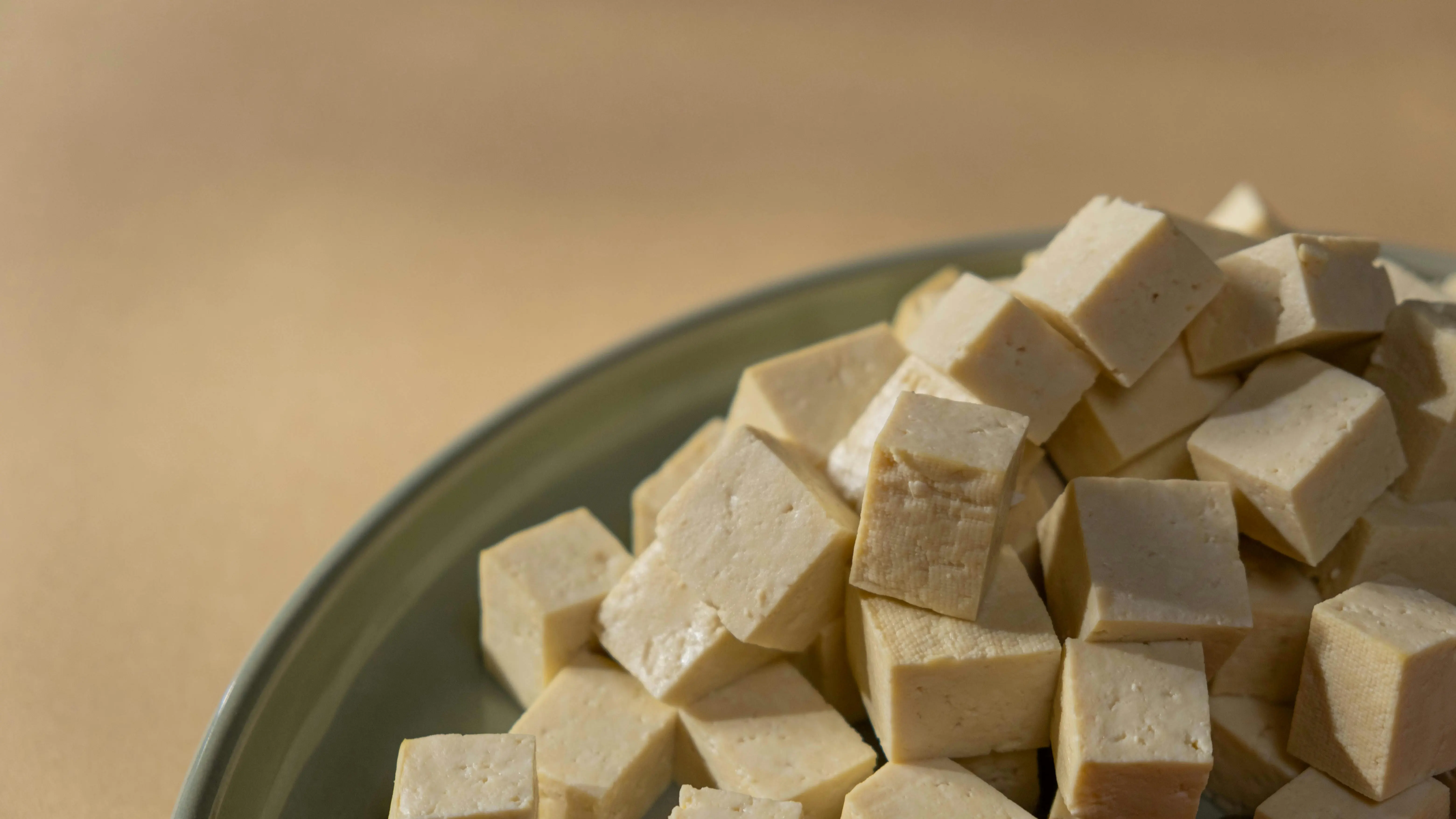 Cubos de tofu.