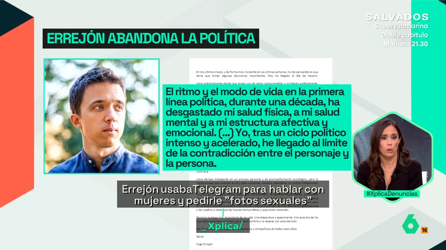 XPLICA Pilar Velasco: "La carta de dimisión de Errejón es infame no solo porque es una mentira, sino porque sabía que iba a salir una mujer detrás de otra" XPLICA Pilar Velasco: "La carta de dimisión de Errejón es infame no solo porque es una mentira, sino porque sabía que iba a salir una mujer detrás de otra"