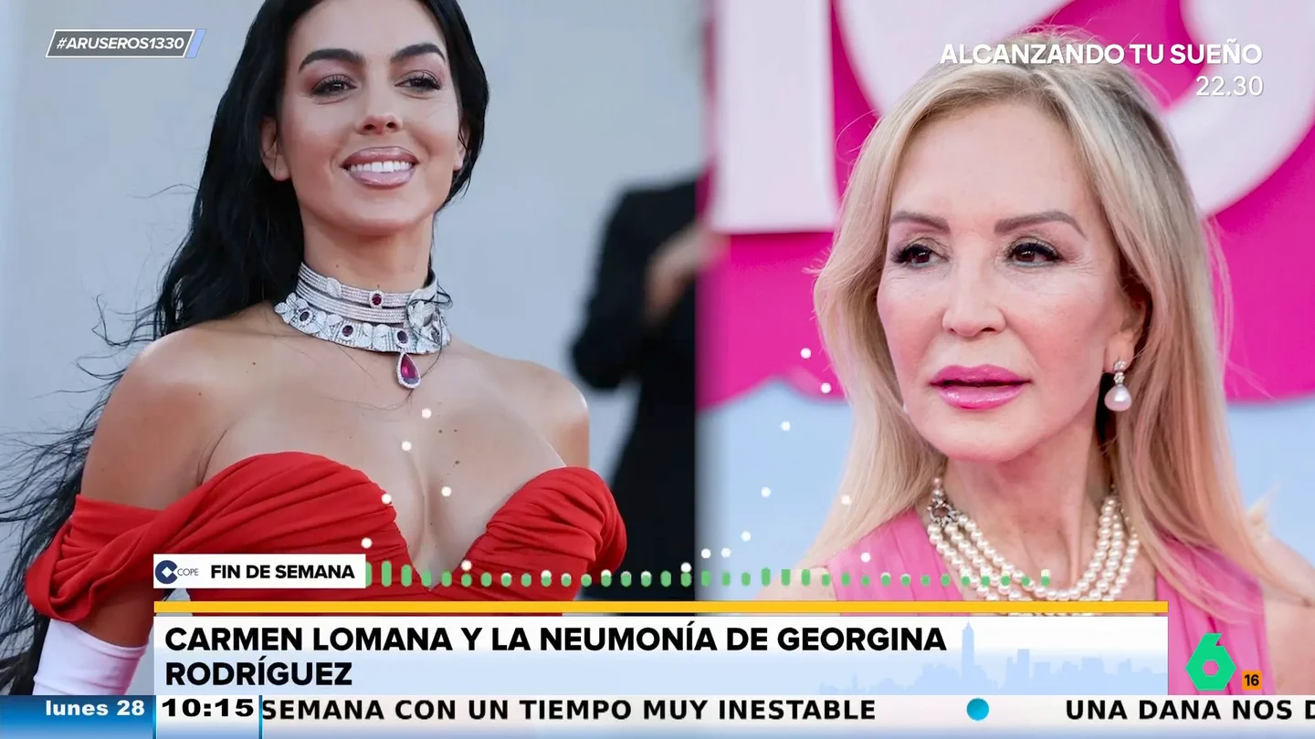 Carmen Lomana, al saber que Georgina Rodríguez ha tenido pulmonía: "Siempre va sin ropa" Carmen Lomana, al saber que Georgina Rodríguez ha tenido pulmonía: "Siempre va sin ropa"