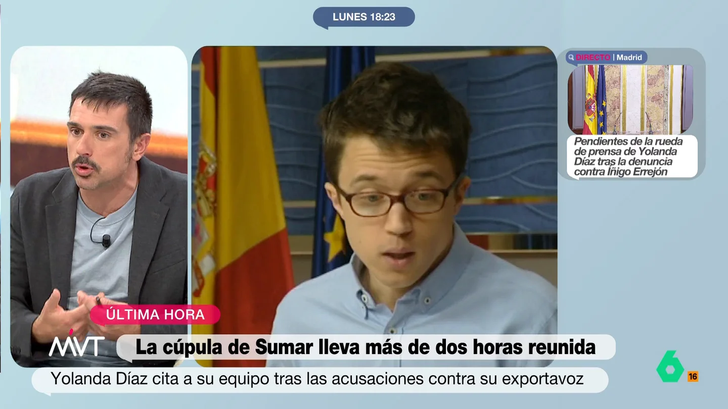 Ramón Espinar, sobre las denuncias en redes a Errejón: "Por qué no creamos garantías en la Justicia para que las mujeres denuncien" "Si para que afloren agresiones sexuales tiene que haber un foro en Internet que sea anónimo y no se producen en los juzgados, la pregunta es por qué no generamos garantías en la Justicia para que las mujeres denuncien", comenta Espinar.