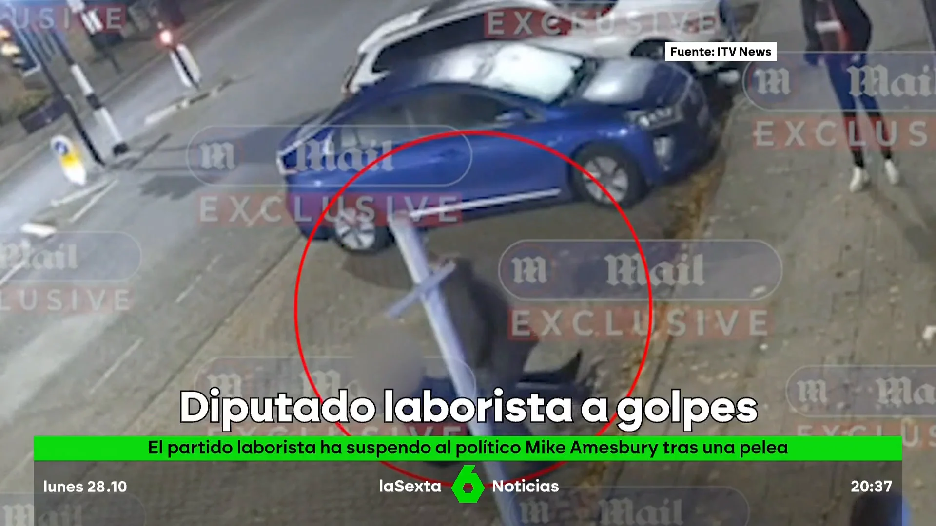 Las imágenes de la brutal paliza de un diputado laborista británico a un hombre en plena calle