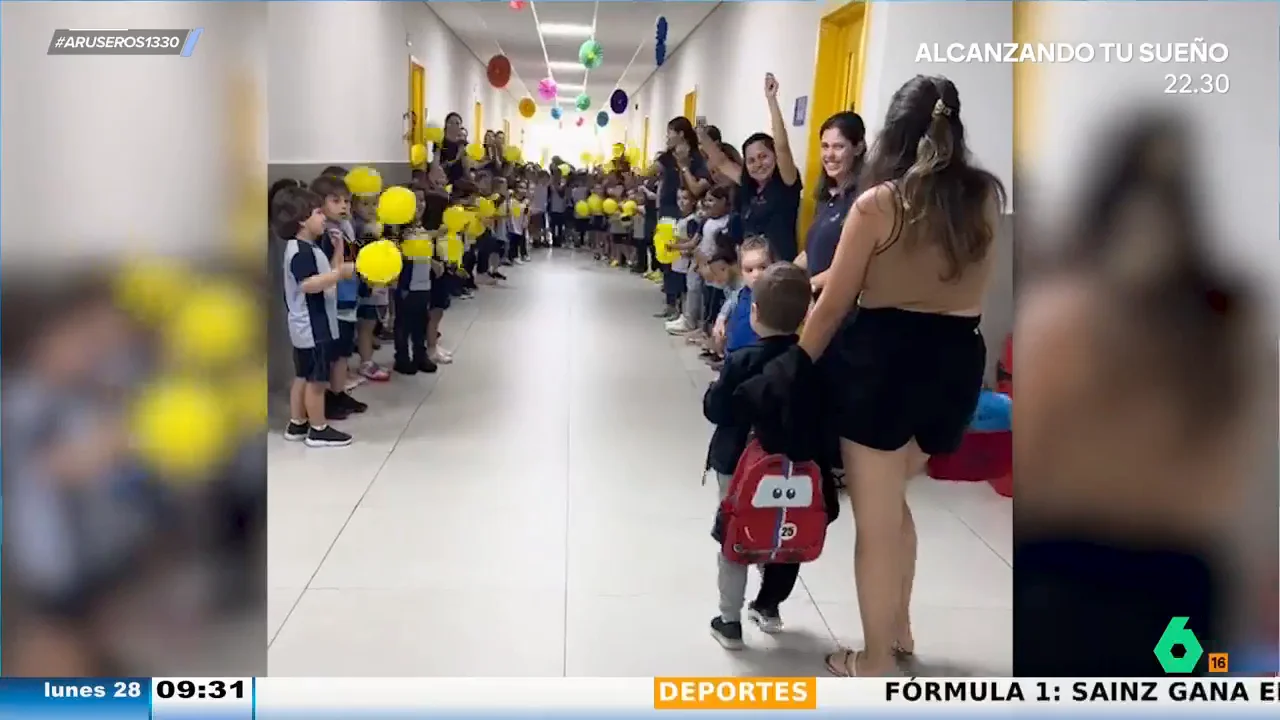 La emotiva bienvenida a un niño en su colegio después de vencer al cáncer