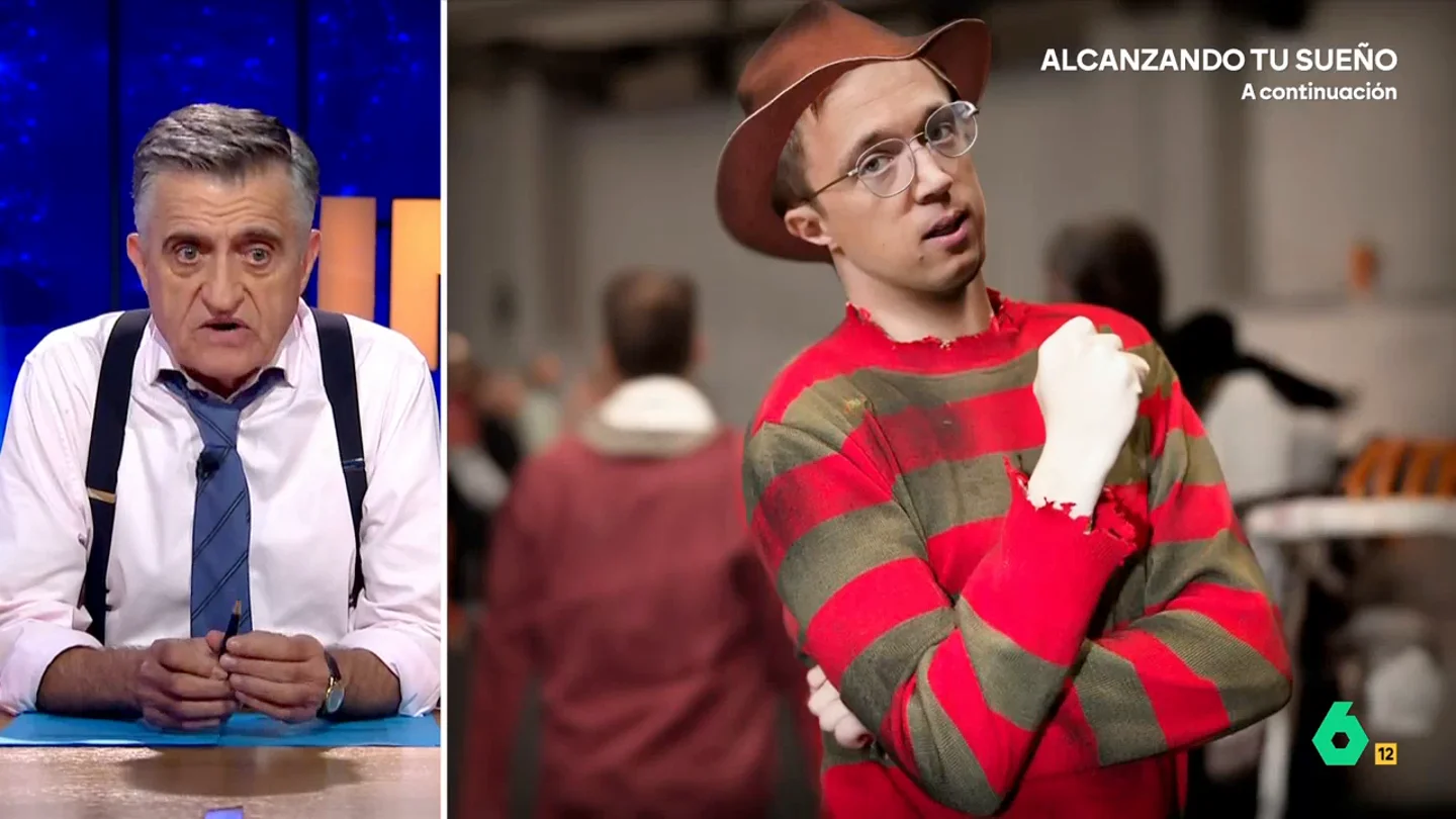 Wyoming 'compara' a Errejón con Freddy Krueger: "Está más quemado y no necesita cuchillas para hacer daño con sus manitas" "Parece que en Sumar y Más Madrid se han adelantado a celebrar Halloween con Errejón haciendo de Freddy Krueger", comenta Wyoming en este vídeo donde reflexiona sobre la crisis en la izquierda más allá del PSOE.