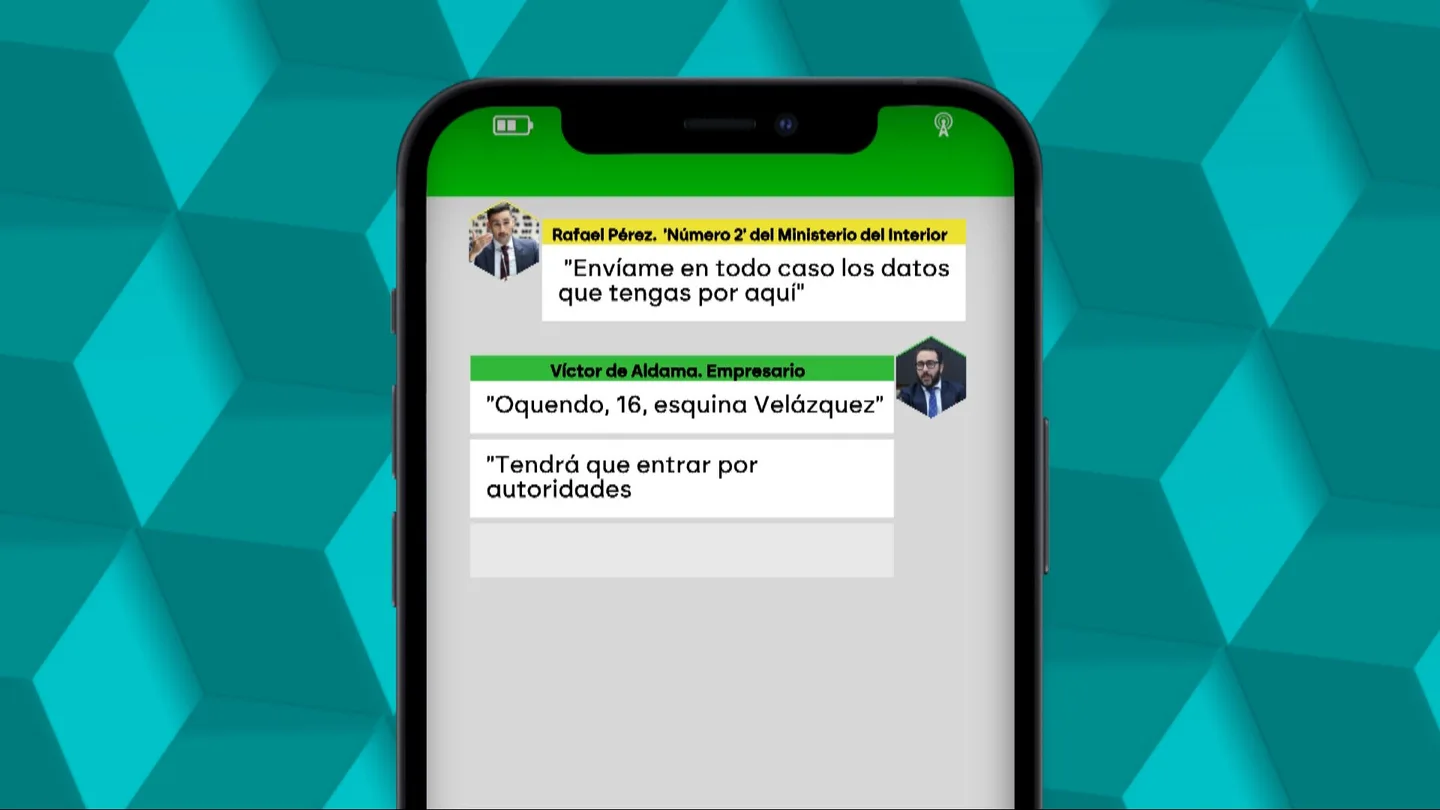 Reproducción de la conversación entre Rafael Pérez y Víctor de Aldama Reproducción de la conversación entre Rafael Pérez y Víctor de Aldama