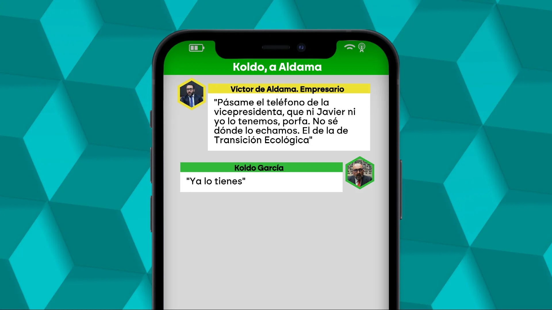 Conversación entre Koldo y Aldama.