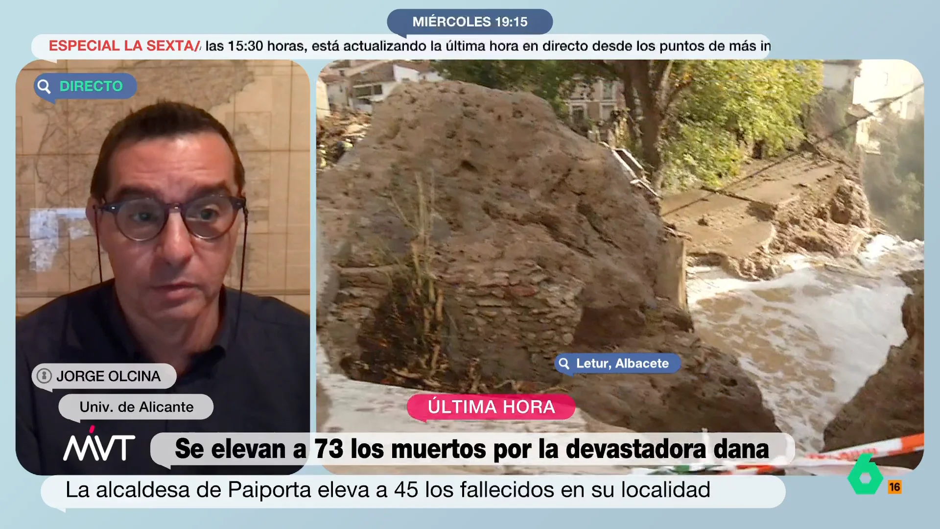 Jorge Olcina, sobre el sistema de alertas por colores en meteorología: "A lo mejor tenemos que cambiar los colores y poner un color negro para asustar más"