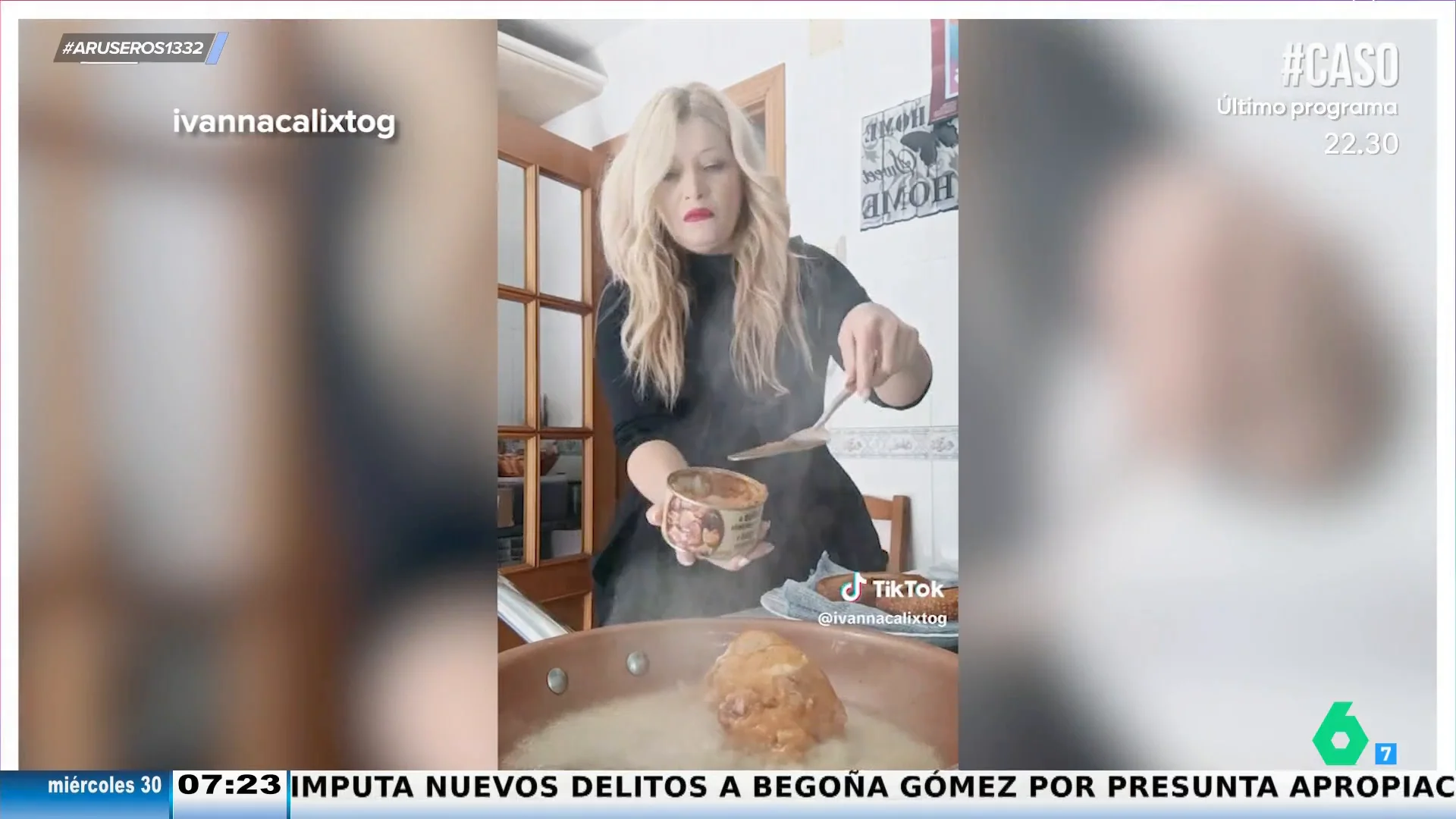 Una extranjera prepara una hamburguesa de callos a la madrileña hundida en aceite y salta la alarma en redes