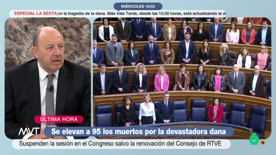 Gonzalo Bernardos reacciona a la votaci&oacute;n en el Congreso sobre la renovaci&oacute;n del Consejo de RTVE a pesar de los muertos por la DANA y responde en este v&iacute;deo a Patxi L&oacute;pez: "Comparar el Congreso con una empresa me parece horroroso".