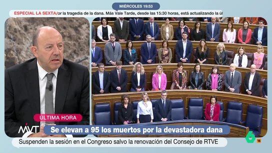 Gonzalo Bernardos reacciona a la votación en el Congreso a pesar de la DANA Gonzalo Bernardos reacciona a la votación en el Congreso sobre la renovación del Consejo de RTVE a pesar de los muertos por la DANA y responde en este vídeo a Patxi López: "Comparar el Congreso con una empresa me parece horroroso".