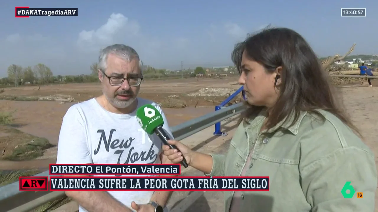 Un vecino de El Pontón, donde la carretera ha desaparecido: "El agua iba por la carretera como un río exagerado"