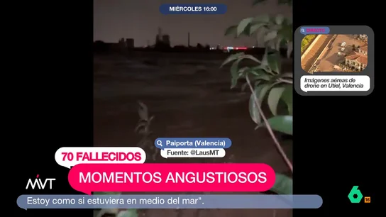 Iñaki López, tras ver la angustiosa espera de una mujer atrapada por la DANA: "Cuatro horas pasó agarrada a un arbusto" Iñaki López, tras ver la angustiosa espera de una mujer atrapada por la DANA: "Cuatro horas pasó agarrada a un arbusto"