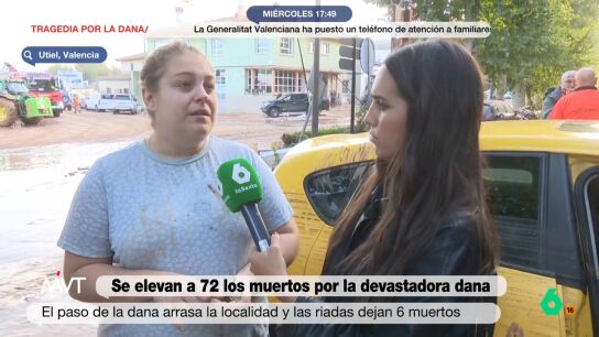 Vecina de Utiel emocionada por los efectos de la DANA: "Tengo una hija de 2 a&ntilde;os. Pasamos mucho miedo, yo no paraba&nbsp;de&nbsp;llorar"