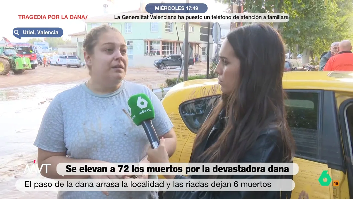 Vecina de Utiel emocionada por los efectos de la DANA: "Tengo una hija de 2 años. Pasamos mucho miedo, yo no paraba de llorar" Vecina de Utiel emocionada por los efectos de la DANA: "Tengo una hija de 2 años. Pasamos mucho miedo, yo no paraba de llorar"