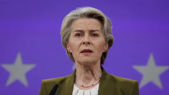 La presidenta de la Comisión Europea, Ursula von der Leyen, en una rueda de prensa este miércoles 30 de octubre La presidenta de la Comisión Europea, Ursula von der Leyen, en una rueda de prensa este miércoles