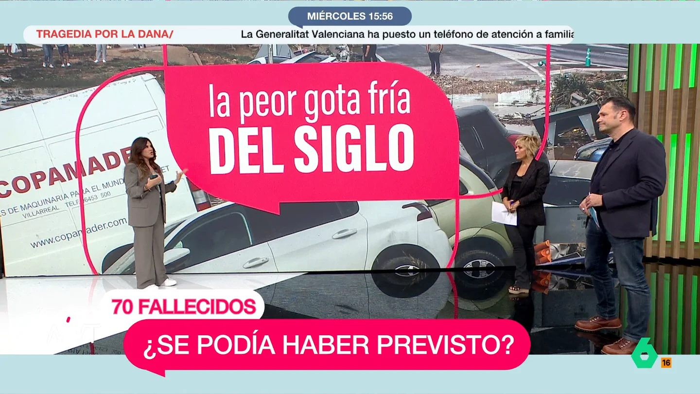 Joanna Ivars lamenta los fallos de protocolo ante la DANA: "No se hace caso a los avisos y no se abrió un dispositivo adecuado" La meteoróloga de laSexta indica que el muchas localidades recibieron el agua que había caído en el interior de las montañas lo que provocó esas terribles inundaciones.