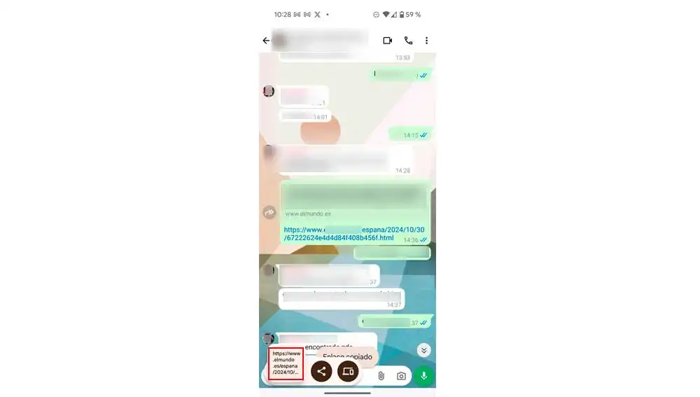 Comprobando enlace en WhatsApp Comprobando enlace en WhatsApp