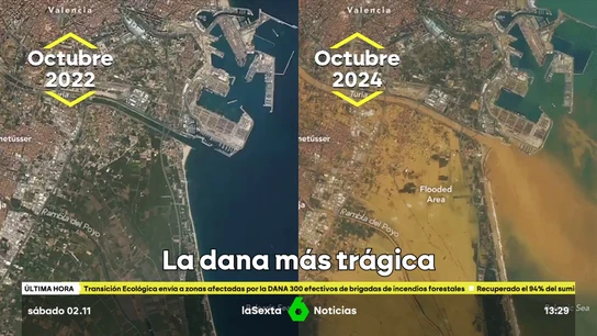 Antes y después de Valencia tras la DANA Antes y después de Valencia tras la DANA
