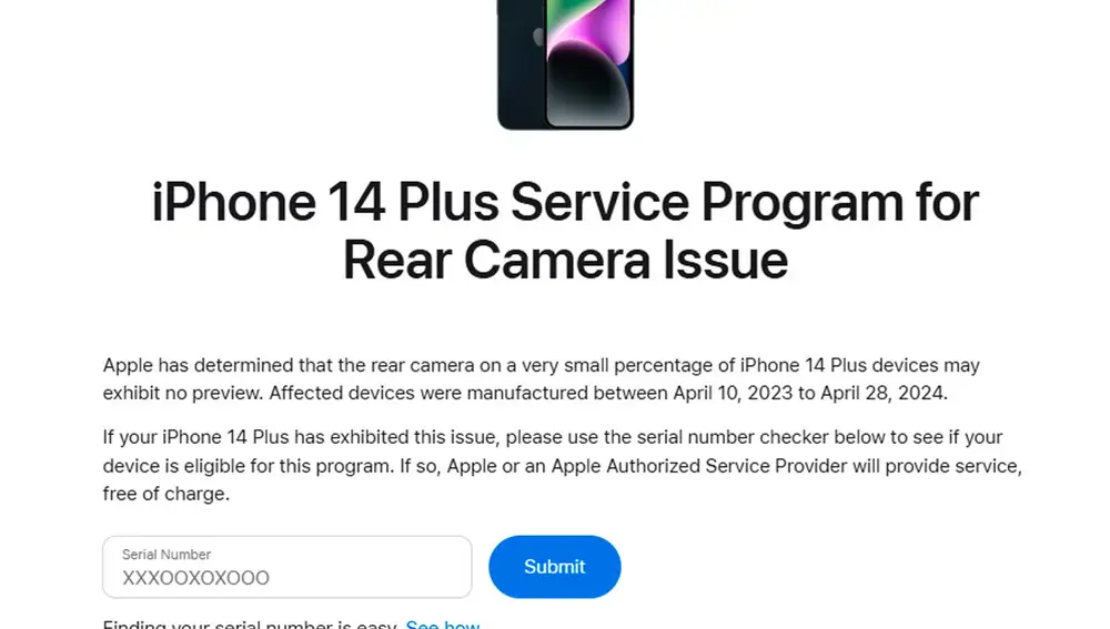 La página de soporte de Apple La página de soporte de Apple