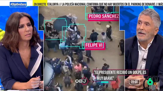 Marlaska relata qué le pasó a Sánchez en Paiporta: "El presidente recibió un golpe, es muy grave" Marlaska relata qué le pasó a Sánchez en Paiporta: "El presidente recibió un golpe, es muy grave"