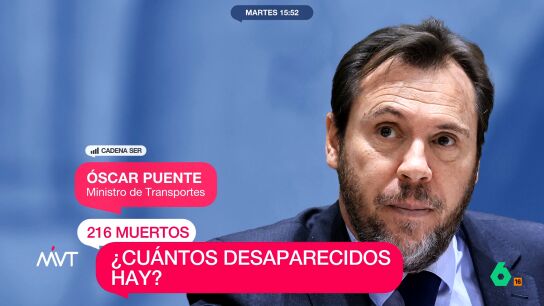 &Oacute;scar Puente confirma que "hay una cifra de desaparecidos", pero hay que ser "prudentes" antes de&nbsp;darla&nbsp;a&nbsp;conocer