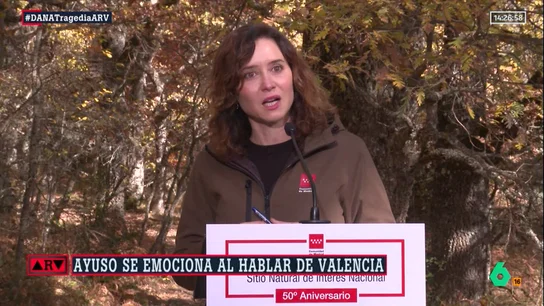 Ayuso evita hablar de la gestión de la DANA y se centra en ayudar a Valencia: "Estamos destrozados" Ayuso evita hablar de la gestión de la DANA y se centra en ayudar a Valencia: "Estamos destrozados"