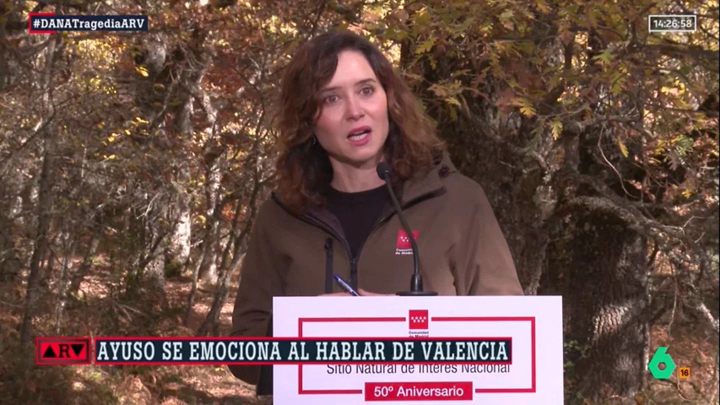 Ayuso evita hablar de la gestión de la DANA y se centra en ayudar a Valencia: "Estamos destrozados" Ayuso evita hablar de la gestión de la DANA y se centra en ayudar a Valencia: "Estamos destrozados"