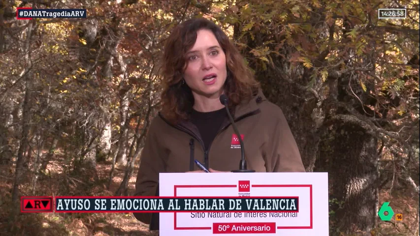 Ayuso evita hablar de la gestión de la DANA y se centra en ayudar a Valencia: "Estamos destrozados"