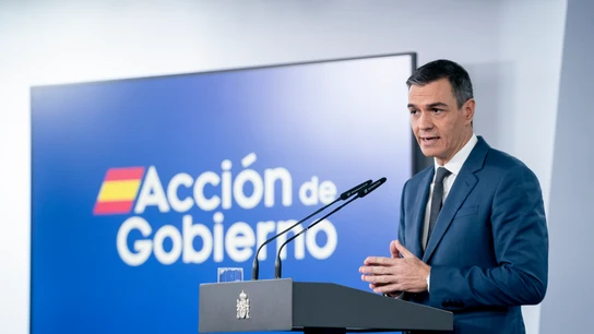El presidente del Gobierno, Pedro Sánchez, durante una rueda de prensa, posterior al Consejo de Ministros de este martes. El presidente del Gobierno, Pedro Sánchez, durante una rueda de prensa, posterior al Consejo de Ministros de este martes.