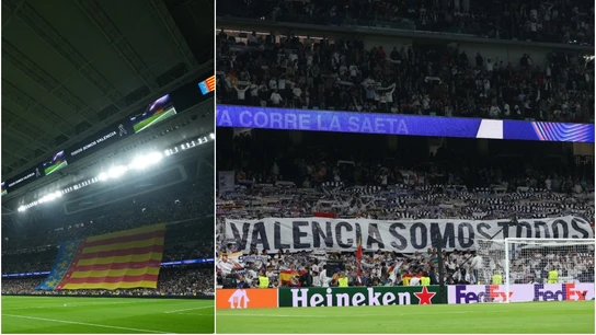 Emotivo minuto de silencio en el Santiago Bernabéu antes del Real Madrid - Milan Emotivo minuto de silencio en el Santiago Bernabéu antes del Real Madrid - Milan