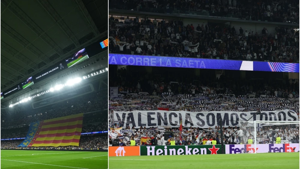 Emotivo minuto de silencio en el Santiago Bernabéu antes del Real Madrid - Milan