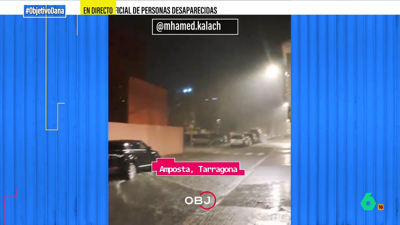 Fuertes lluvias en Amposta y La Ràpita (Tarragona), provocando un aguacero que ha inundado sus calles