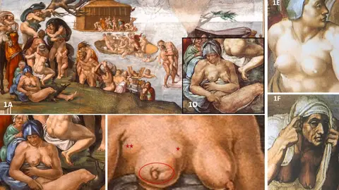 Detalles de El diluvio de Miguel Ángel Detalles de El diluvio de Miguel Ángel