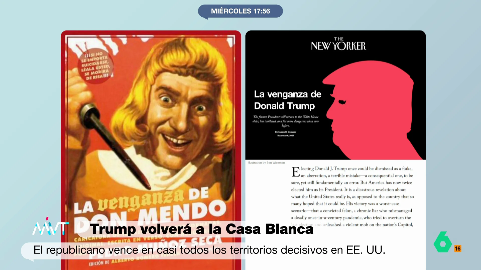 'The New Yorker' lo vuelve hacer: espectacular portada para narrar el regreso de Trump con sed de "venganza" al estilo 'Don Mendo' 'The New Yorker' lo vuelve hacer: espectacular portada para narrar el regreso de Trump con sed de "venganza" al estilo 'Don Mendo'
