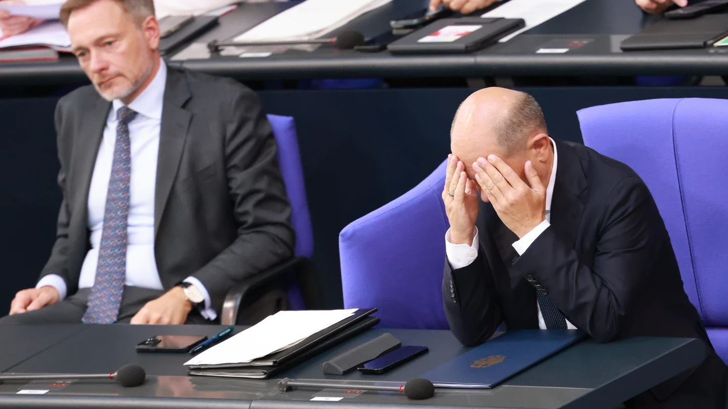 El canciller alemán Olaf Scholz junto al exministro de Finanzas Christian Lindner El canciller alemán Olaf Scholz junto al exministro de Finanzas Christian Lindner